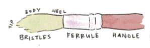 Watercolour brush types and the marks they make